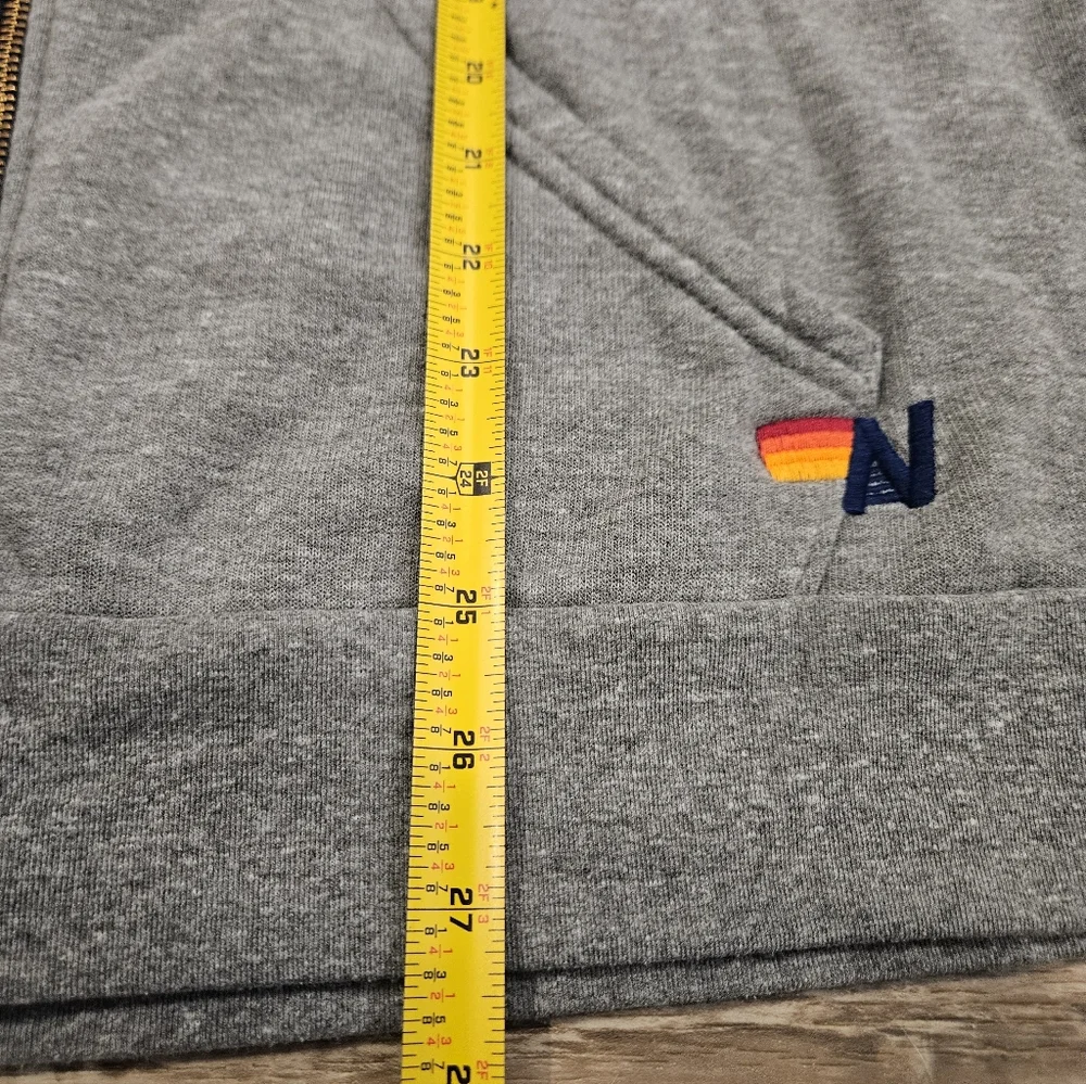 Aviator Nation Bolt Zip Hoodie in Heather/Rainbow Pink XL - Picture 7 of 8